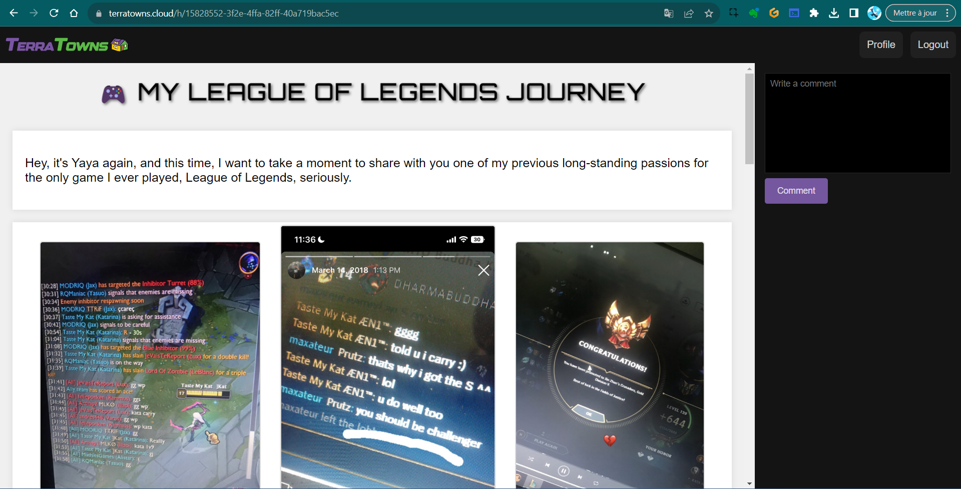 League Of Legends WebPage