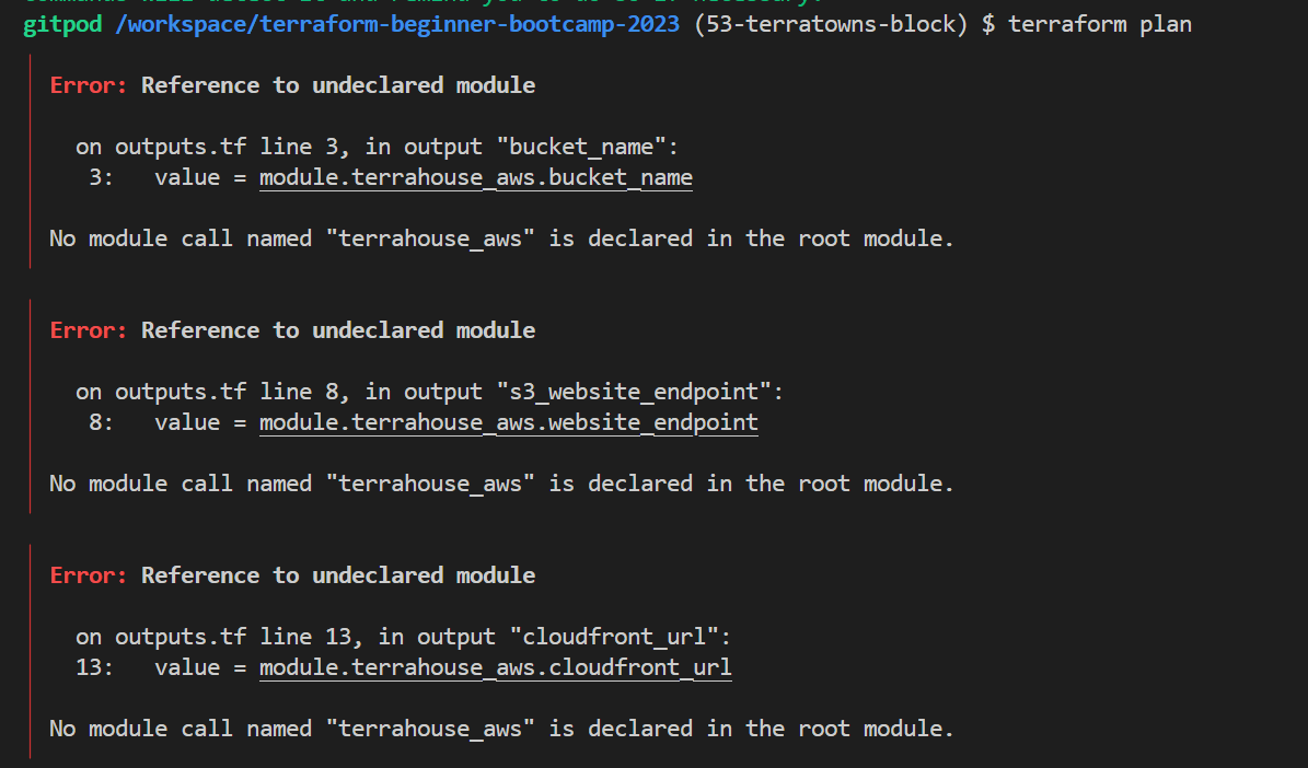 Plan Error Outputs